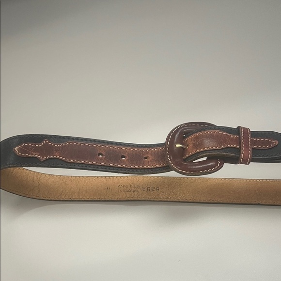 Anne Klein for Calderon black Leather Belt w/ Brown leather accents Med